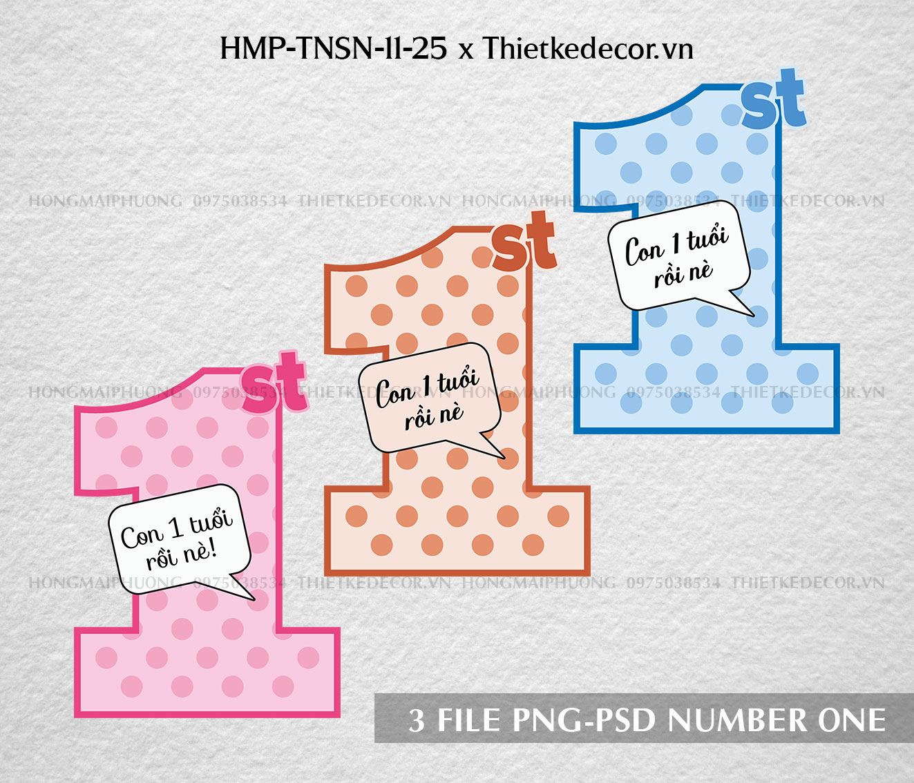 Tài nguyên sinh nhật- chibi số 1 - Hồng, cam, xanh.